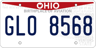 OH license plate GLO8568