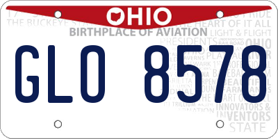 OH license plate GLO8578