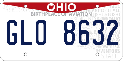 OH license plate GLO8632