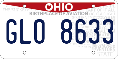 OH license plate GLO8633