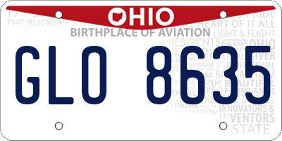 OH license plate GLO8635