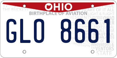 OH license plate GLO8661