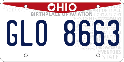 OH license plate GLO8663