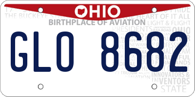 OH license plate GLO8682