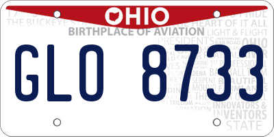 OH license plate GLO8733