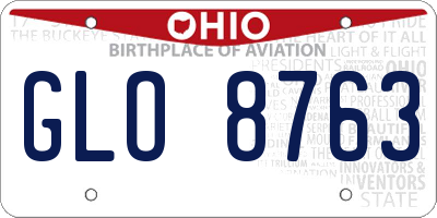 OH license plate GLO8763