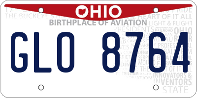 OH license plate GLO8764