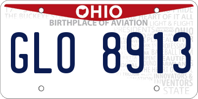 OH license plate GLO8913