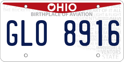 OH license plate GLO8916