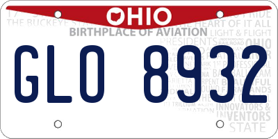 OH license plate GLO8932