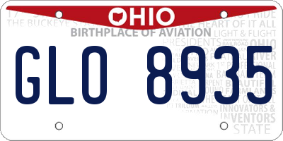 OH license plate GLO8935