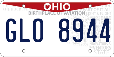 OH license plate GLO8944