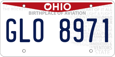 OH license plate GLO8971
