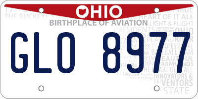 OH license plate GLO8977
