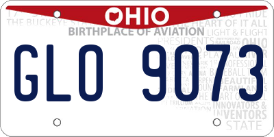 OH license plate GLO9073