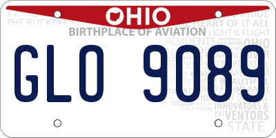 OH license plate GLO9089