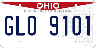 OH license plate GLO9101