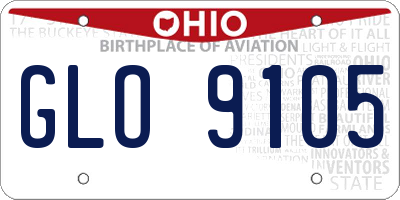 OH license plate GLO9105