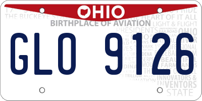 OH license plate GLO9126