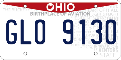 OH license plate GLO9130