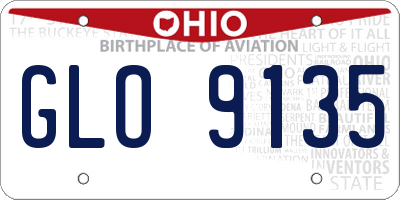 OH license plate GLO9135