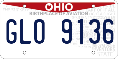 OH license plate GLO9136