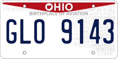 OH license plate GLO9143