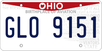 OH license plate GLO9151