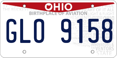 OH license plate GLO9158