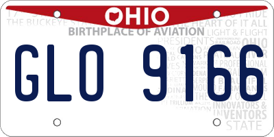 OH license plate GLO9166