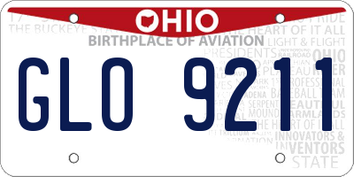 OH license plate GLO9211