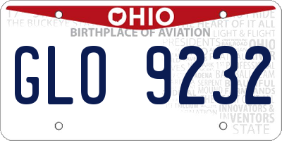 OH license plate GLO9232
