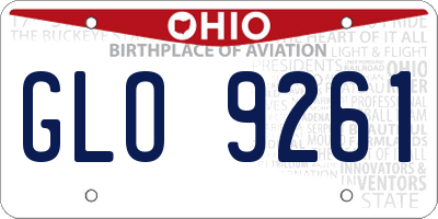 OH license plate GLO9261