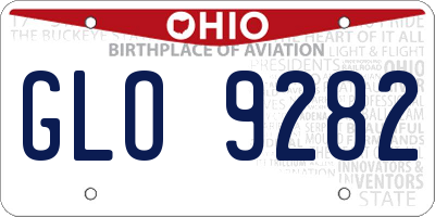OH license plate GLO9282