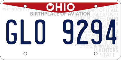 OH license plate GLO9294