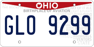 OH license plate GLO9299