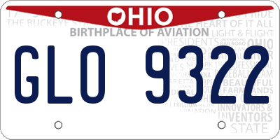 OH license plate GLO9322