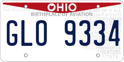 OH license plate GLO9334