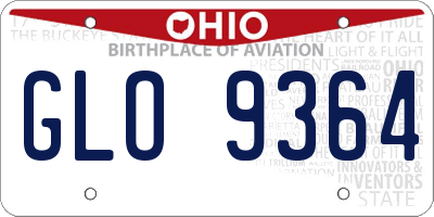 OH license plate GLO9364