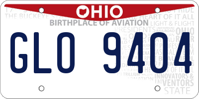 OH license plate GLO9404