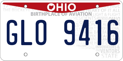OH license plate GLO9416