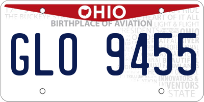 OH license plate GLO9455