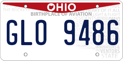 OH license plate GLO9486