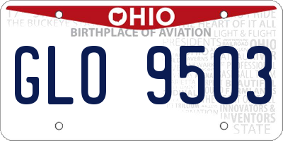 OH license plate GLO9503