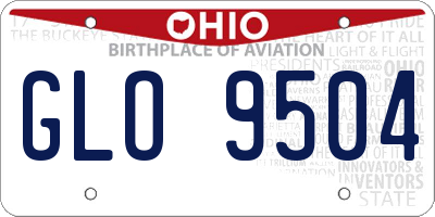 OH license plate GLO9504
