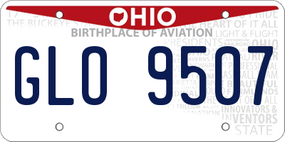 OH license plate GLO9507