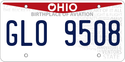 OH license plate GLO9508