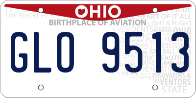 OH license plate GLO9513