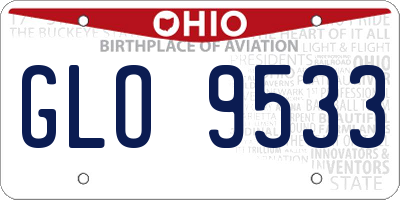 OH license plate GLO9533