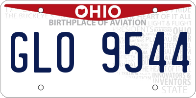 OH license plate GLO9544
